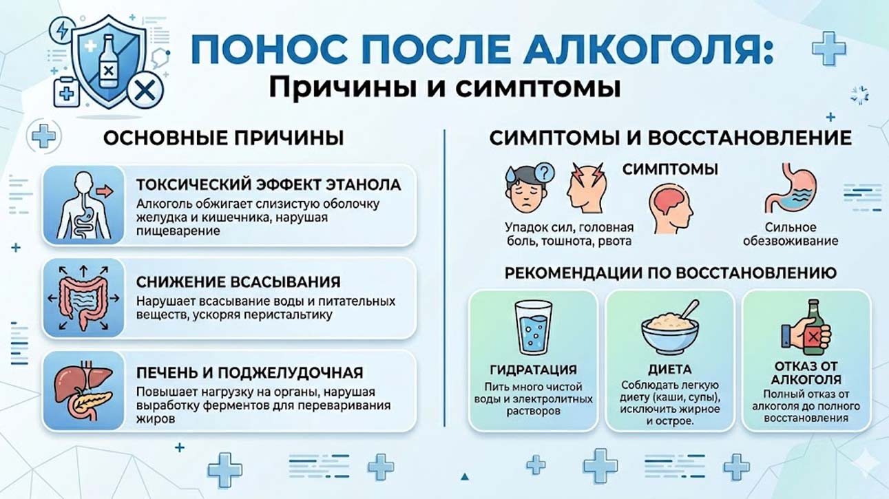 Инфографика: Понос после алкоголя